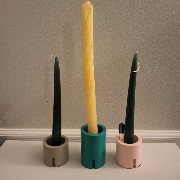 1970s VTG Ikea Adelhet Metal Round Stackable Candle Tealight Holders multicolor - Picture 2 of 9